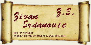 Živan Srdanović vizit kartica